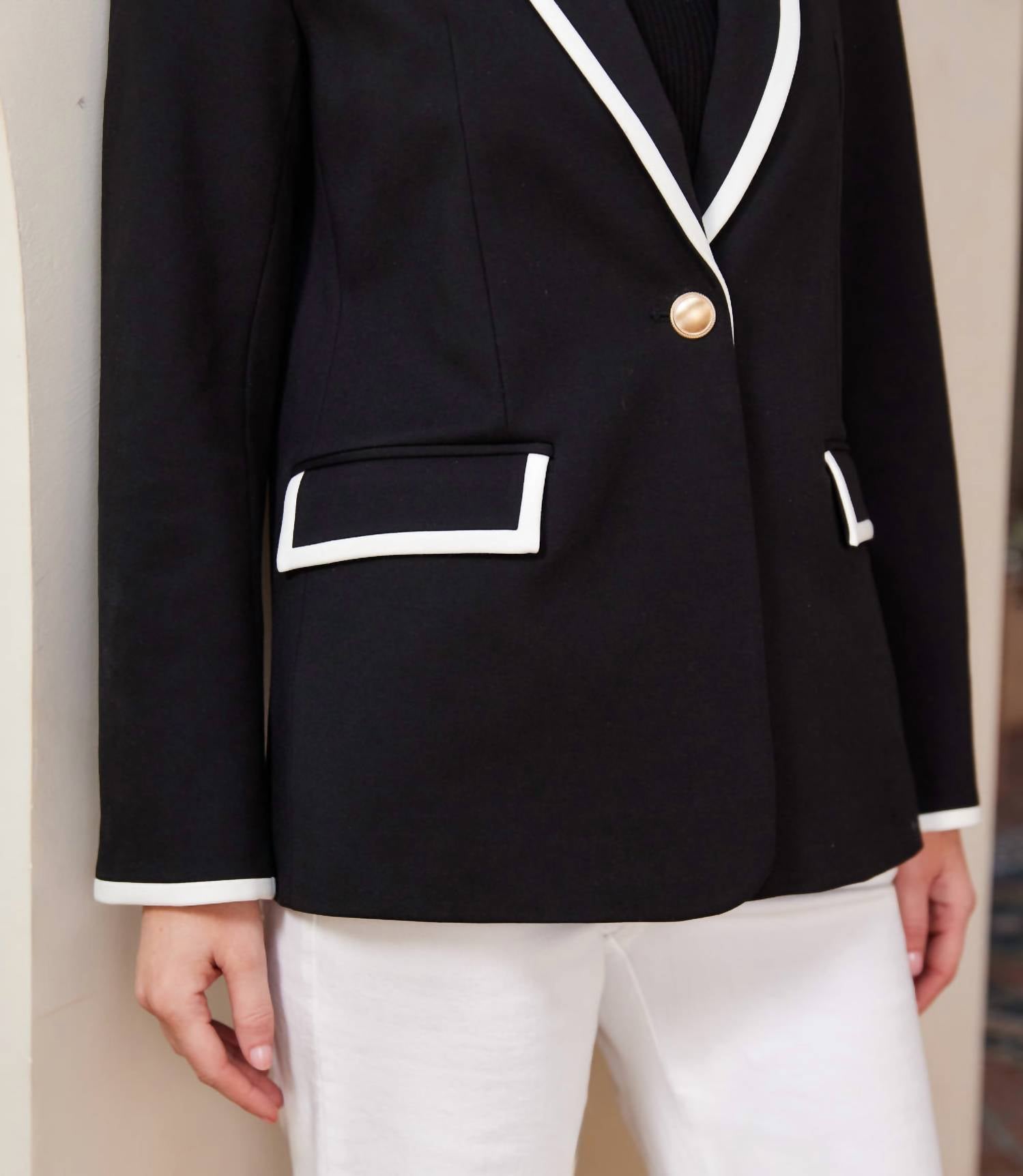 Karen Kane - Contrast Ponte Knit Blazer