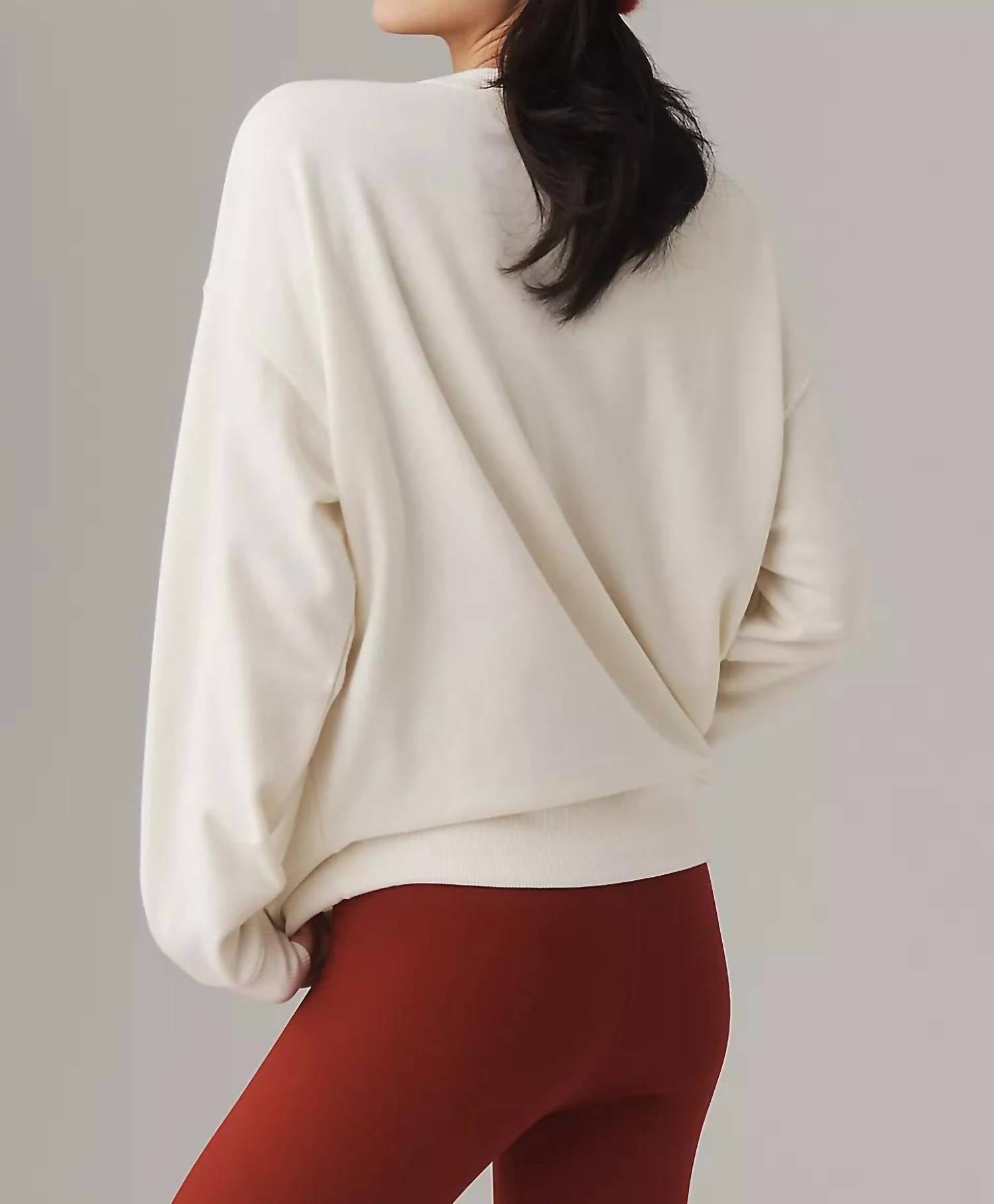 Beach Riot Devyn Oversized Frosted Fa La La Sweatshirt in white - women's top - detail view