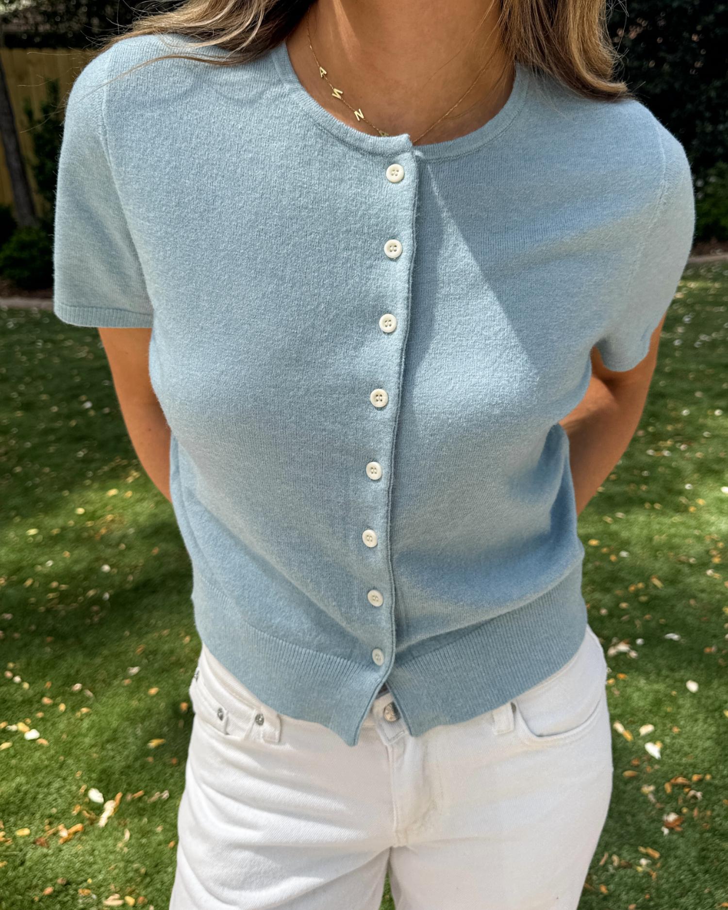 MOD REF Daylight Knit Top in blue - women's t-shirt