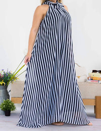 Karen Kane - Sleeveless Halter Striped Jumpsuit