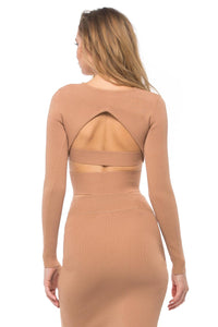 Kendall + Kylie - Compact Long Sleeve Crop Top