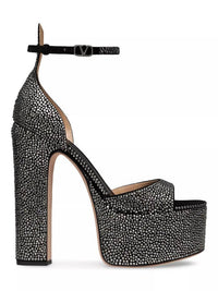 Valentino Women's Tan-go Rhinestones Platform Sandals - women's heels
