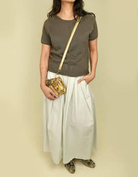 Meher Kakalia Women's Mini Accordion Bag in gold - women's bag - alternate view