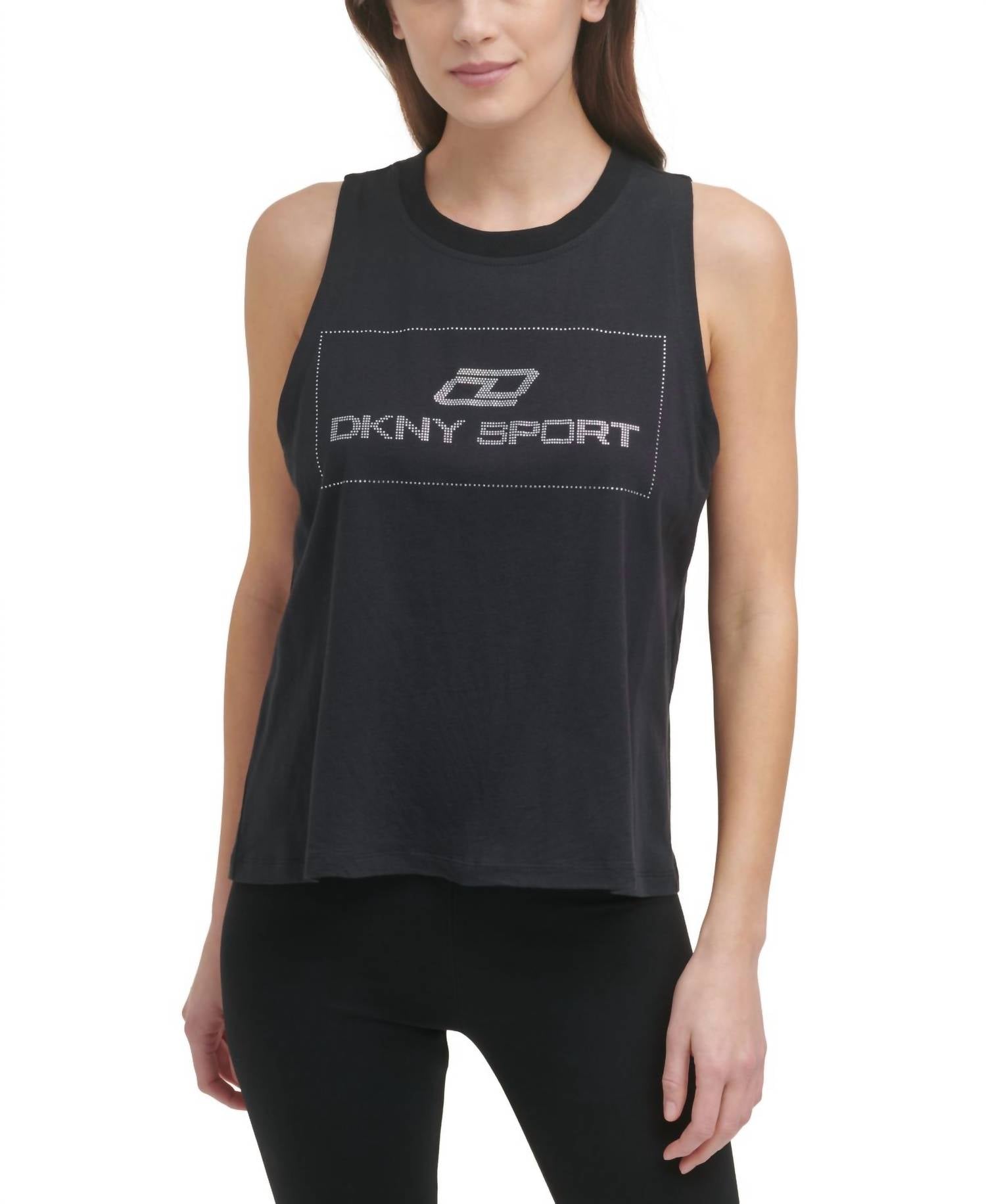 Dkny - Cotton Embellished Logo Tank Top