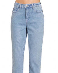 Zenana - Acid Washed High Waist Cropped Straight Pants