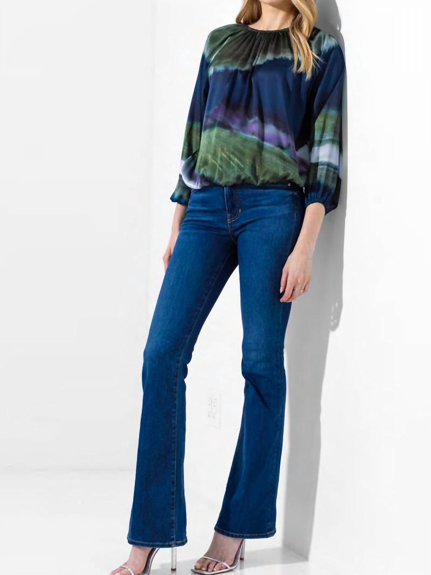 Go by Go Silk Either Way Tie Top in gouache vista - women's blouse - alternate view