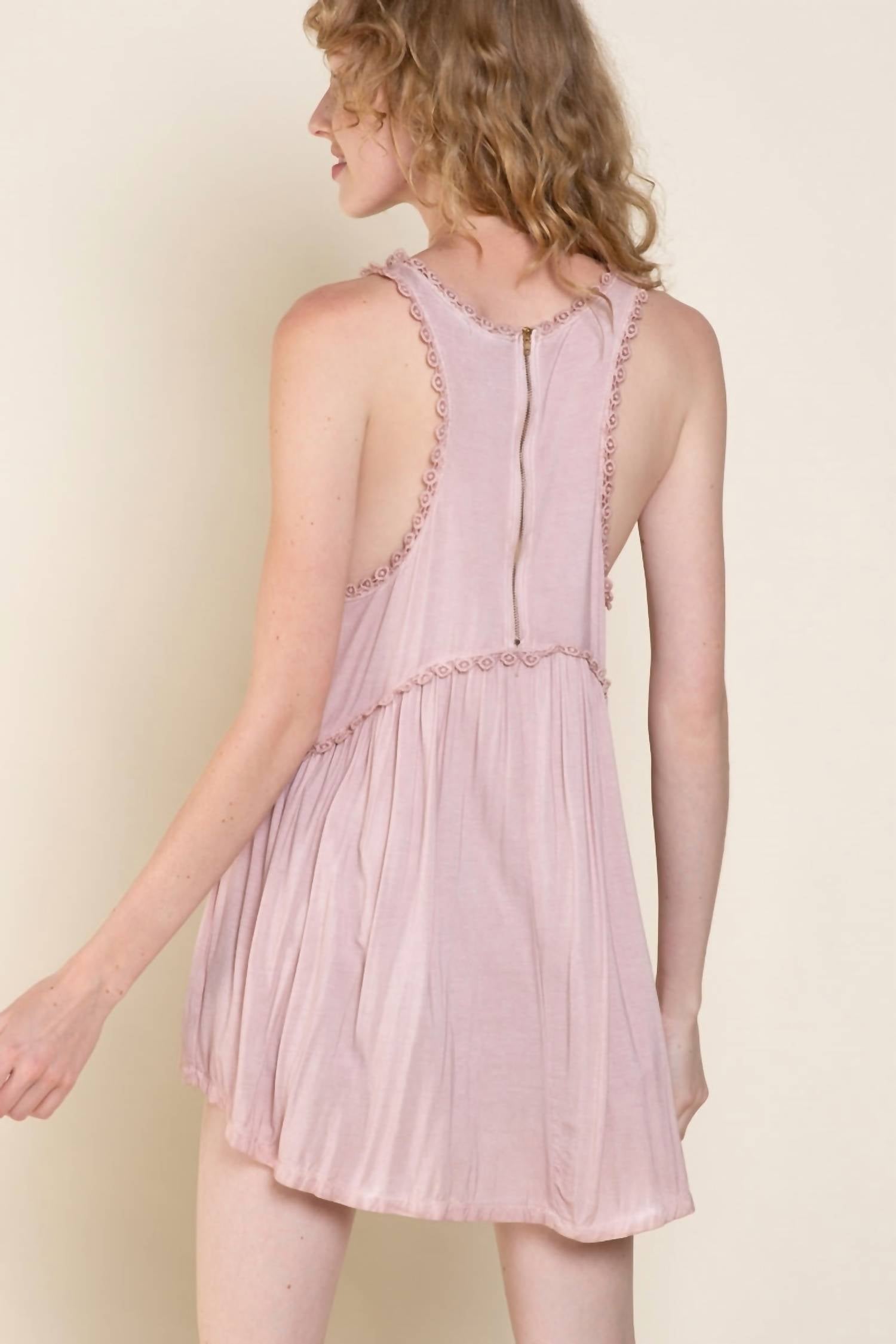 POL Sweet & Simple Babydoll Sleeveless Top in pink - women's blouse - view 4