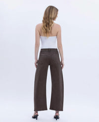 VERVET BY FLYING MONKEY High Ankle Barrel Jean in toast - women's jeans - detail view