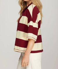 She + Sky - Striped Knit Boxy Top