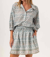 sundays Damask Brooklyn Shirt in damask willow - women's blouse