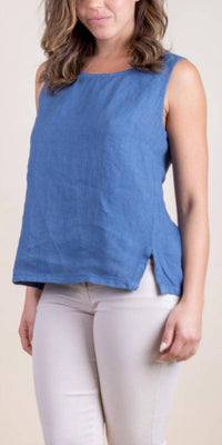 Gigi Moda - Giardino Linen Scoop Neck Top