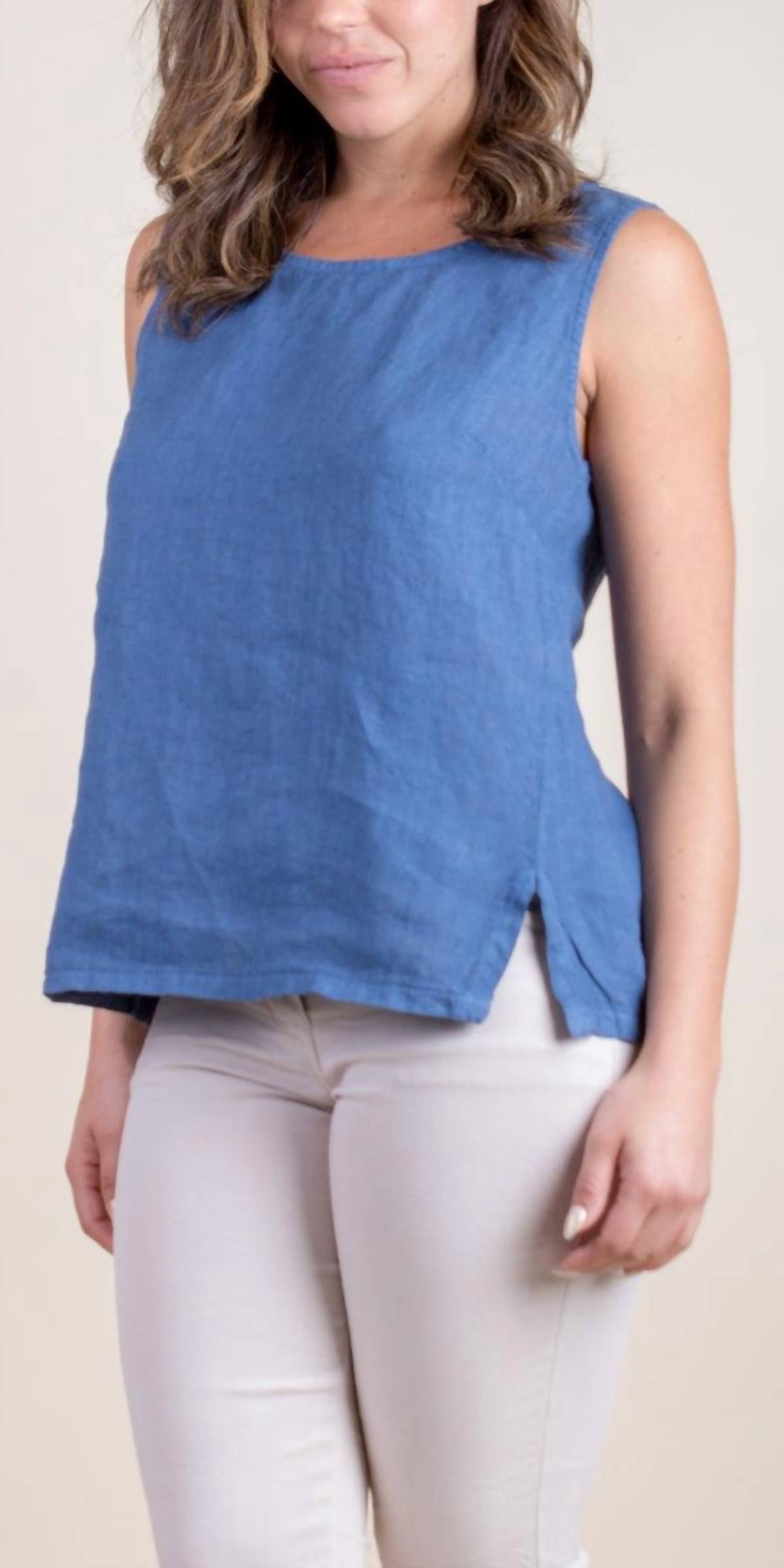 Gigi Moda - Giardino Linen Scoop Neck Top