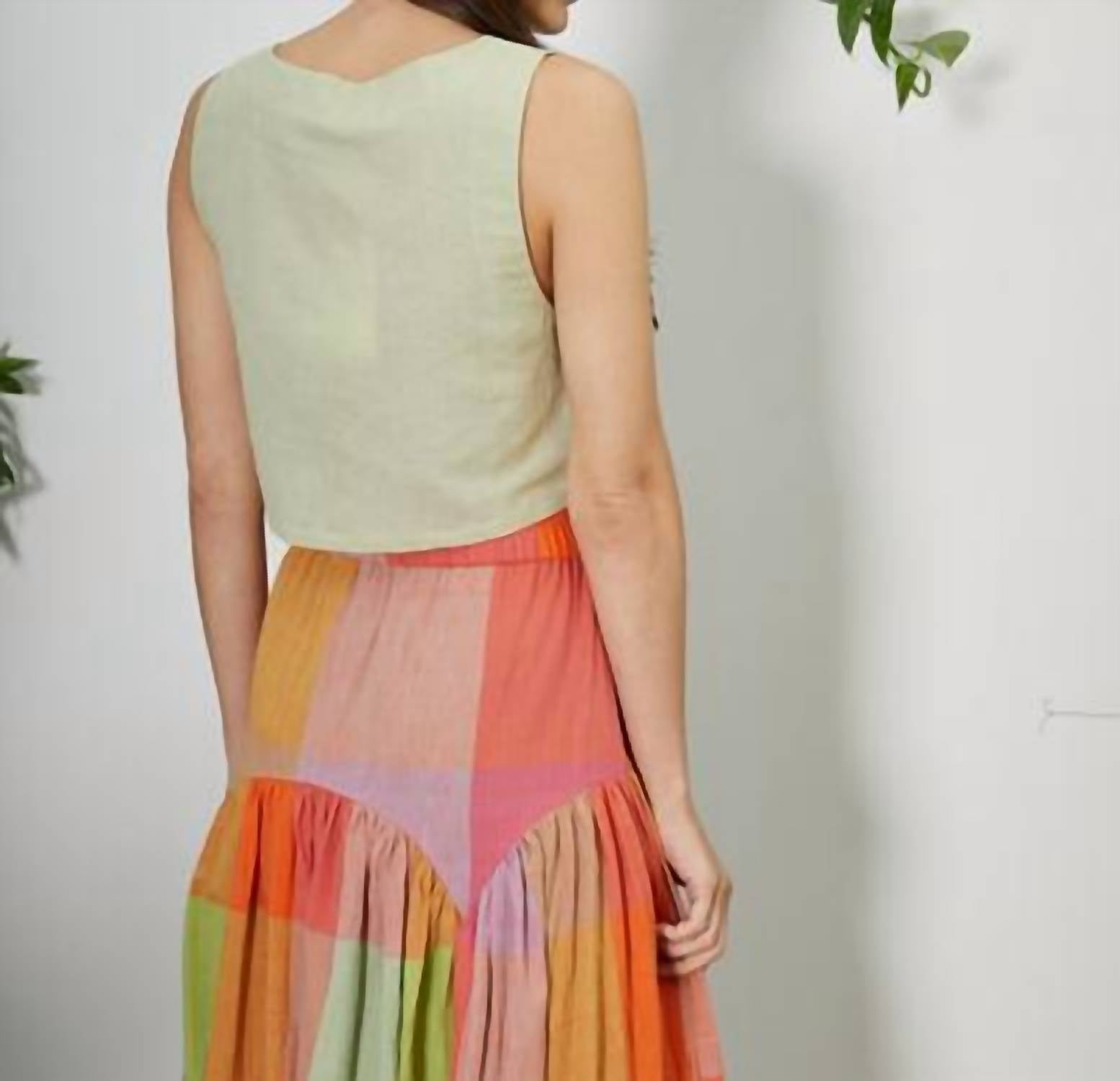 Rujuta Sheth Women's Basic Top in mint - women's shirt - detail view