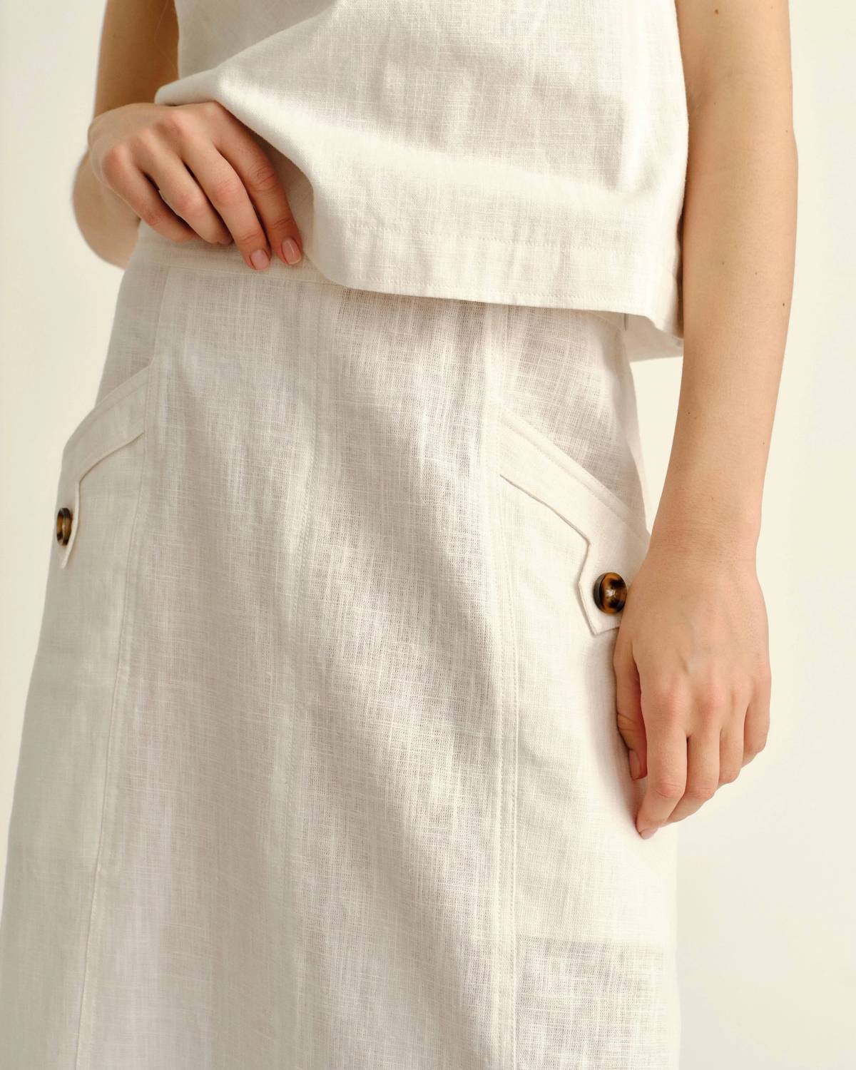 Cartolina Nantucket - Alice Button Midi Skirt