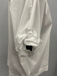 Hubert Gasser - WHITE RUCHED SLEEVE COTTON TOP