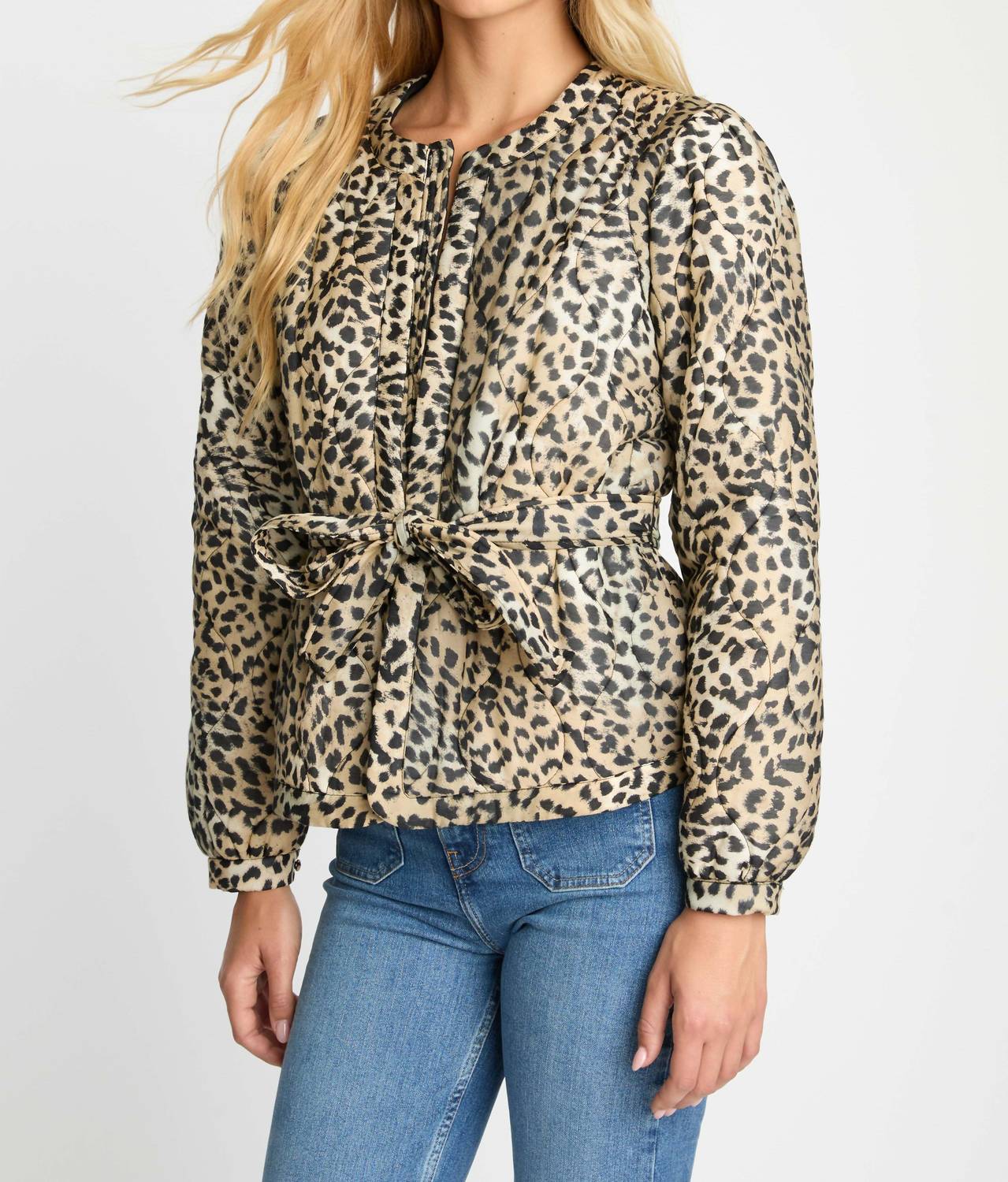 CABALLERO Ember Reversible Jacket in golden leopard - women's jacket - detail view