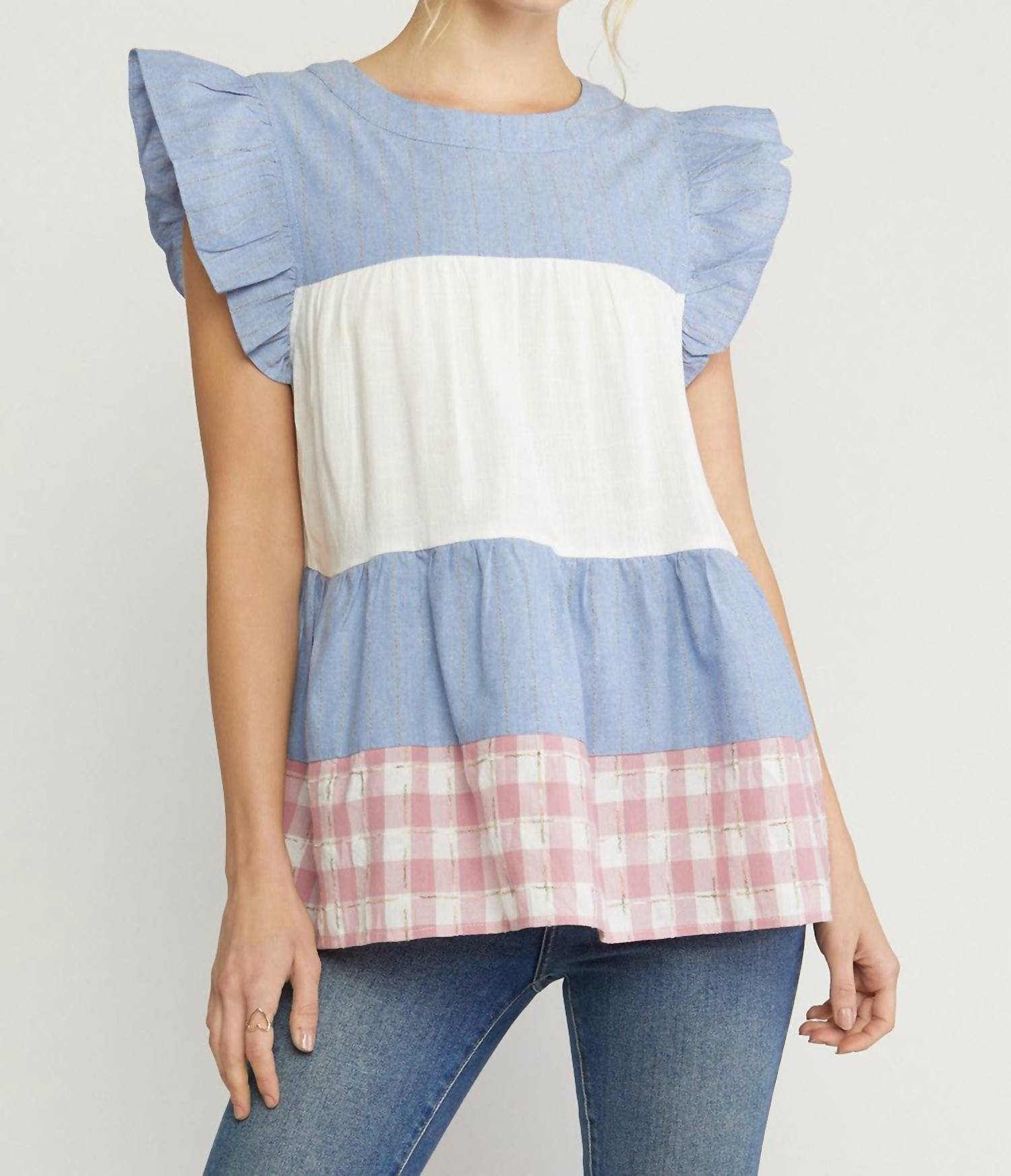 Entro - Mixed Print Tiered Top