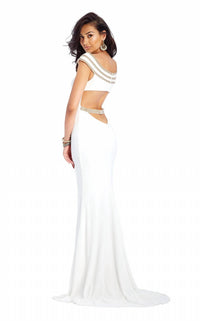 Clarisse - Long Jersey Knit Off The Shoulder Dress