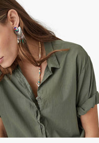 XIRENA Channing Shirt in dark sage - women's shirt - alternate view