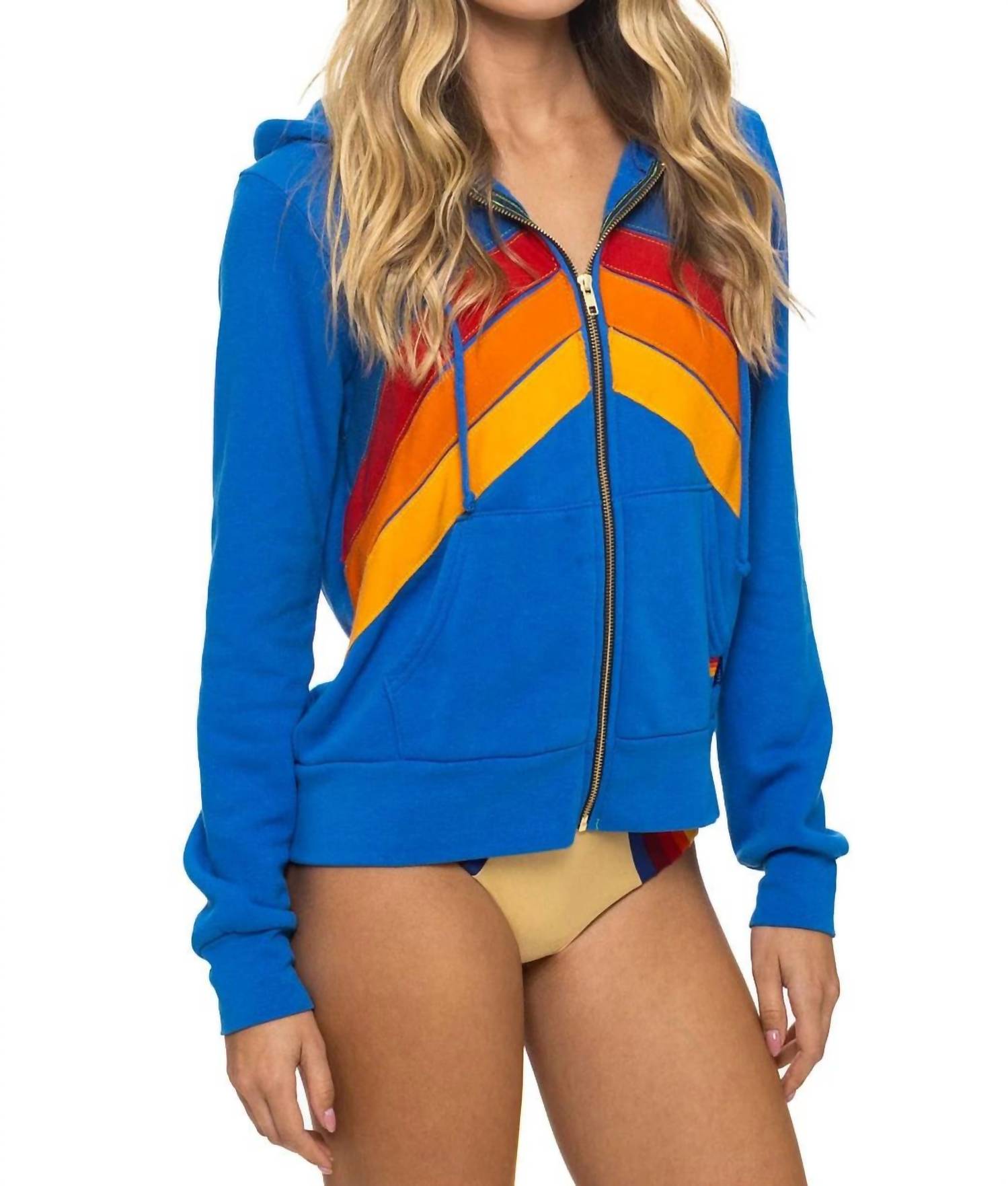 Aviator Nation - Mountain Stitch Chevron Zip Hoodie