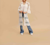 Fashion Concepts - Embroidered Lace Long Cardigan