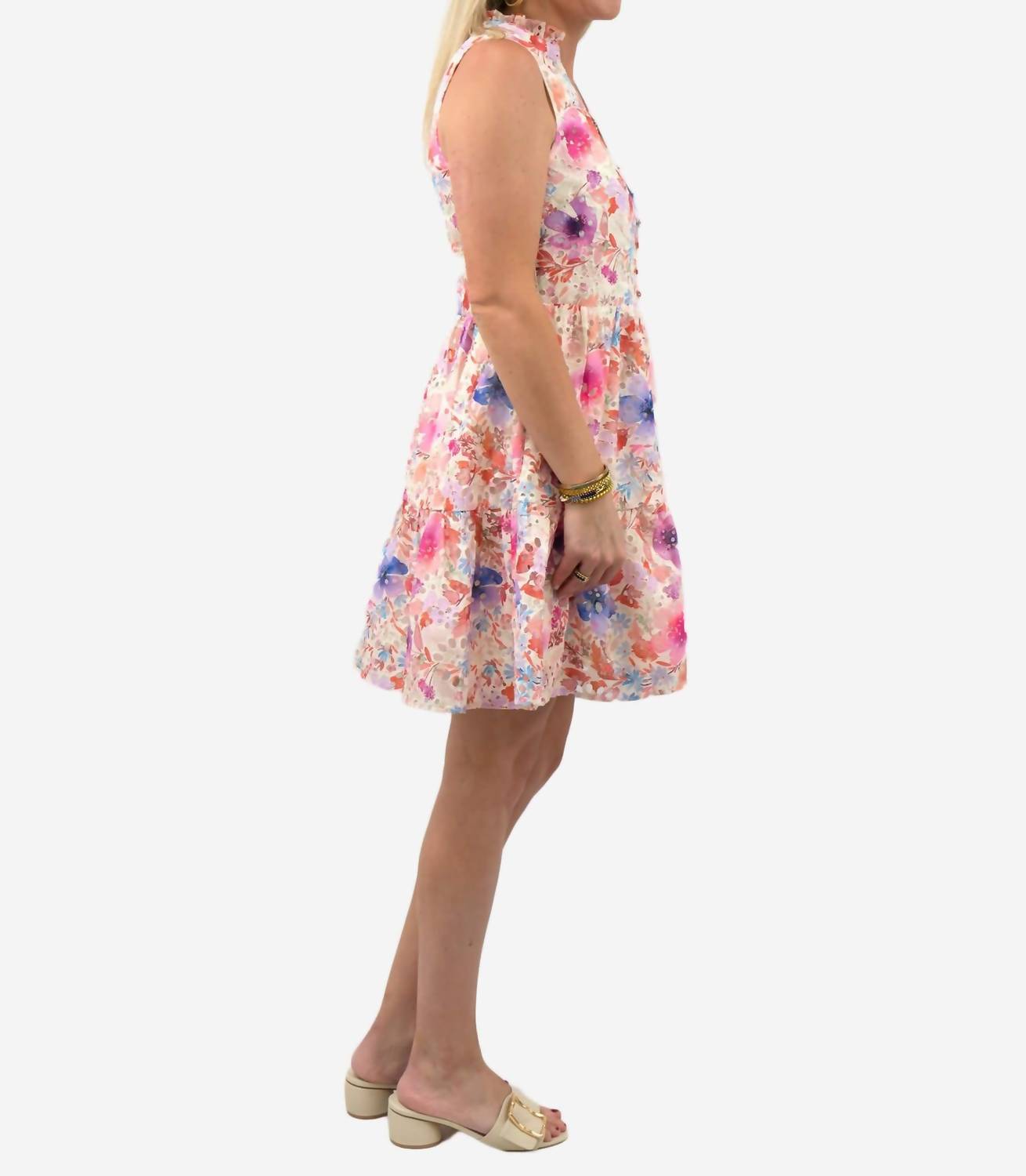 Fate - Pastel Eyelet Mini Dress