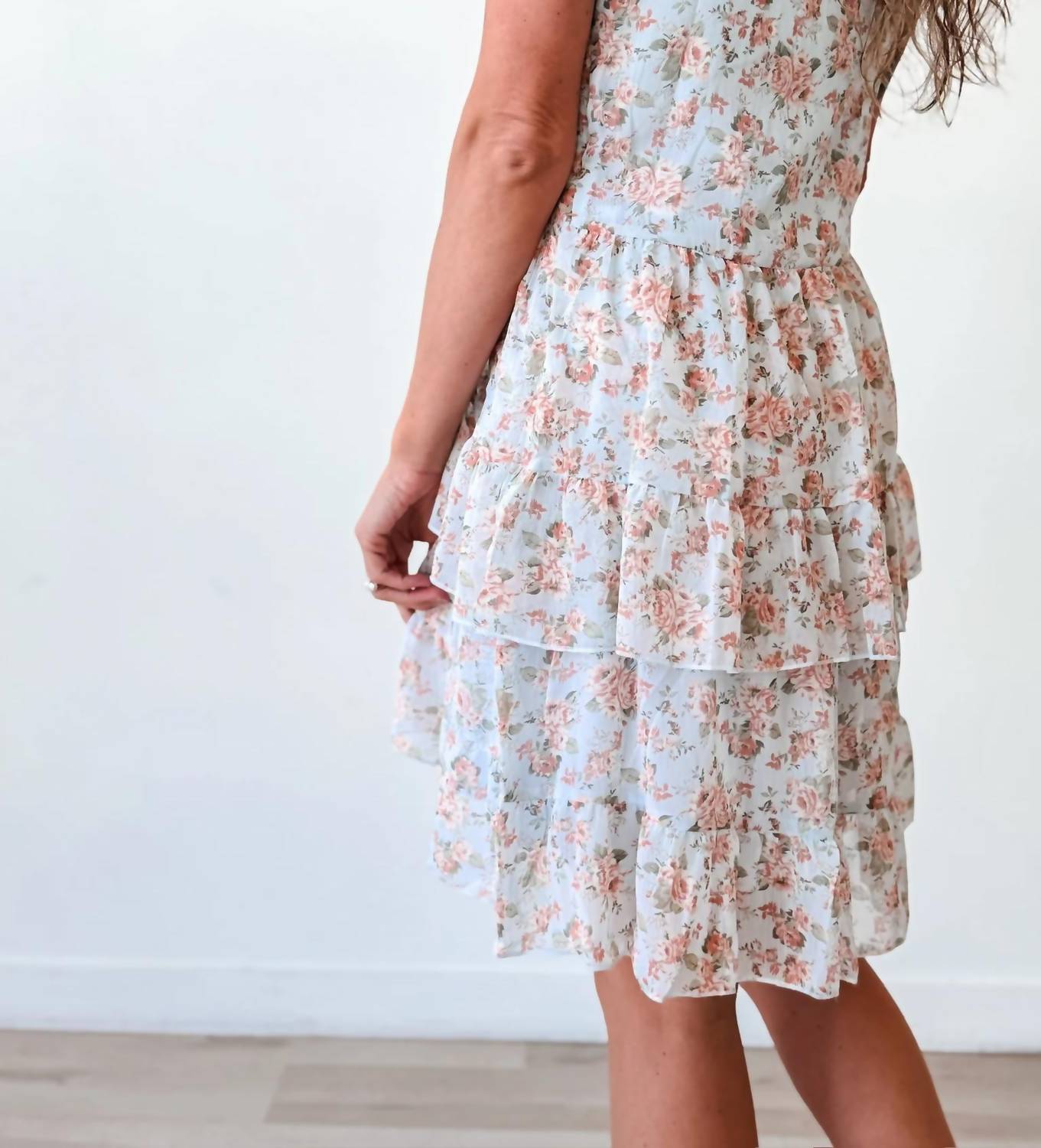 By Together - Amelia Flutter Sleeve Tiered Mini Dress