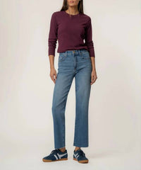 Kut From The Kloth - Avery High Rise Fab Ab Easy Straight Leg Raw Hem Jeans