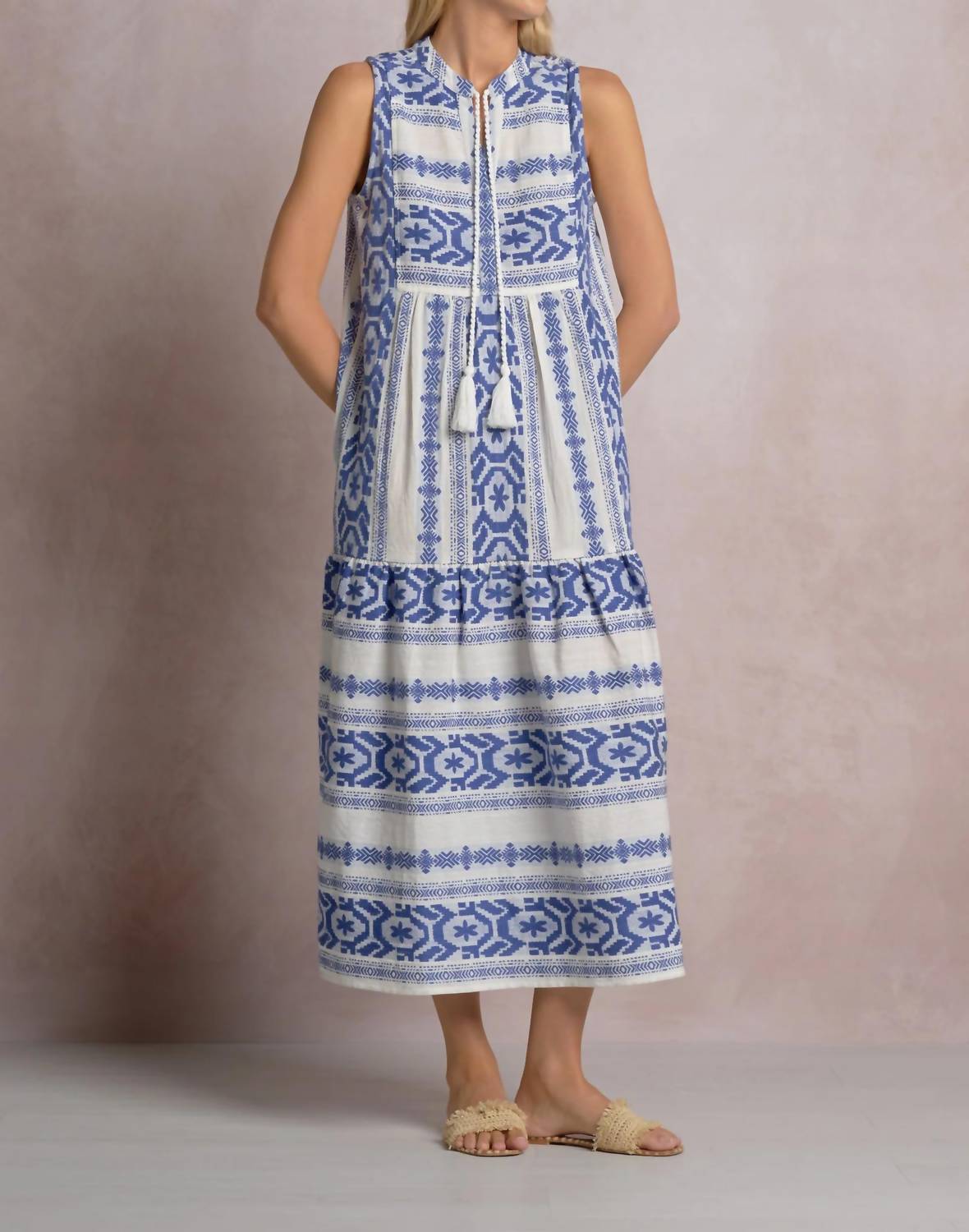 Elan - Isla Block Print Midi Dress
