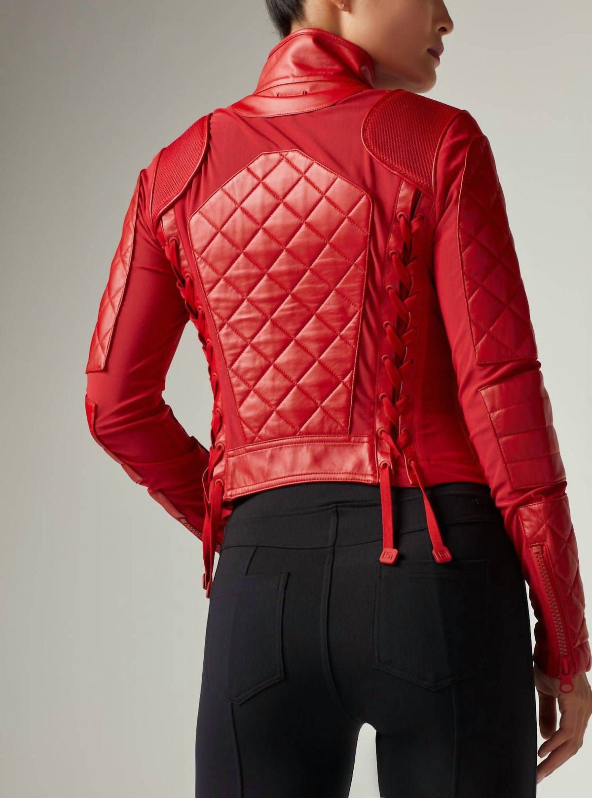 Blanc Noir - Classic Leather Mesh Moto Jacket