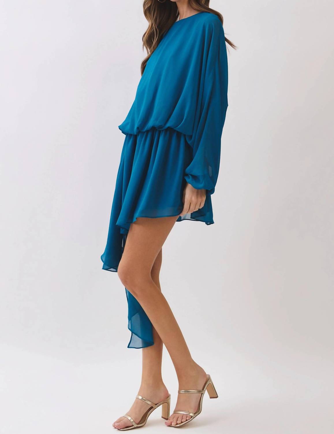 Tcec - Time Will Tell Draped Asymmetric Chiffon Mini Dress