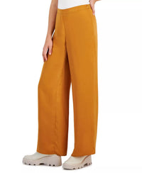 LUCY PARIS Celine Wide-leg Pull-on Satin Pants in caramel - women's pants - alternate view