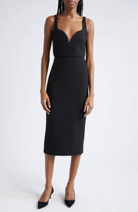 Veronica Beard - Lele Plunge Neck Midi Dress