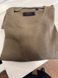 Dakota Grizzly Men's Lewis Knit Thermal Shirt in twig 1 - men's long sleeve top - detail view