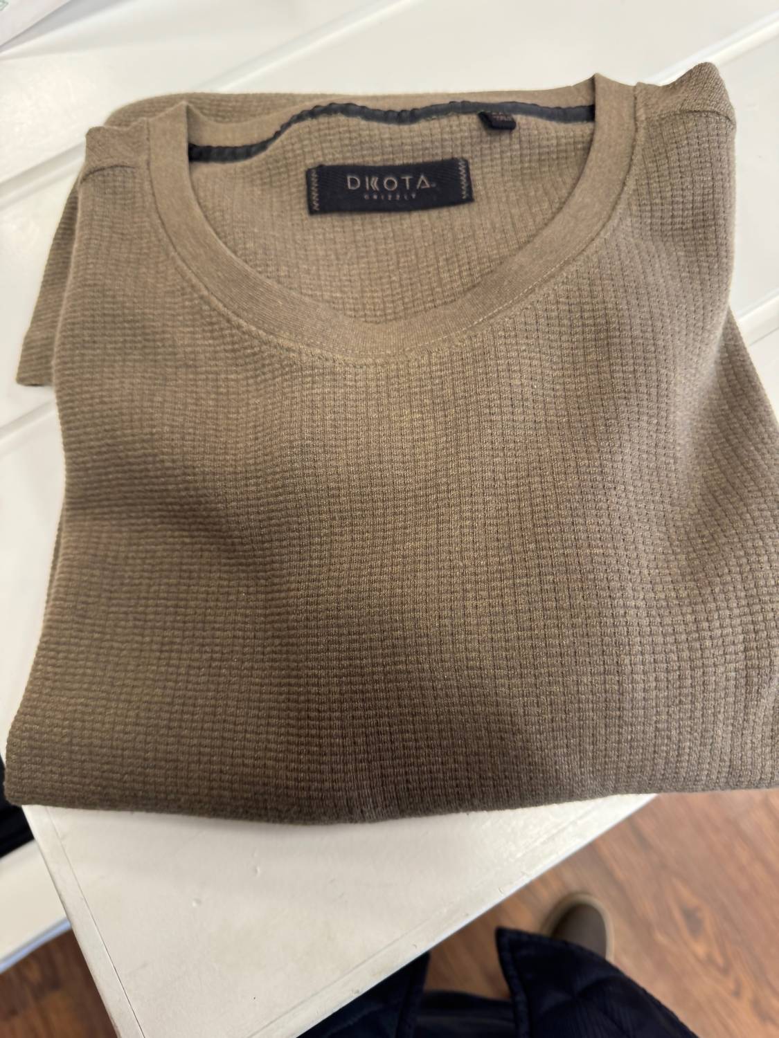 Dakota Grizzly Men's Lewis Knit Thermal Shirt in twig 1 - men's long sleeve top - detail view