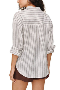 Bella Dahl - Stripe Linen Blend Button-up Top