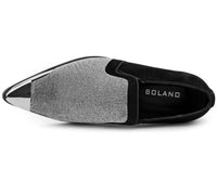 Bolano Men's Dezzy Rhinestone Loafers in black silver - men's loafer - alternate view