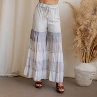Young Threads - The Desert Wanderer Mixed Texture Tiered Palazzo Pant