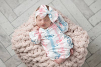 Adorable Sweetness - Infant Bow Rows Baby Gown and Bow Headband Set