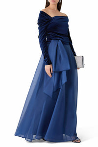 Talbot Runhof - Velvet Bodice Evening Gown
