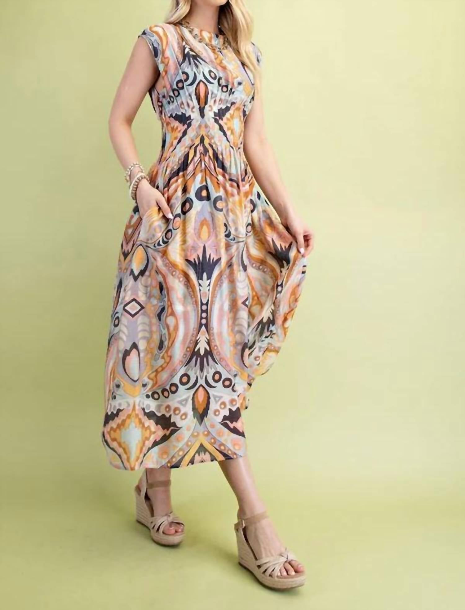 Gigio - Cap Sleeve Midi Dress