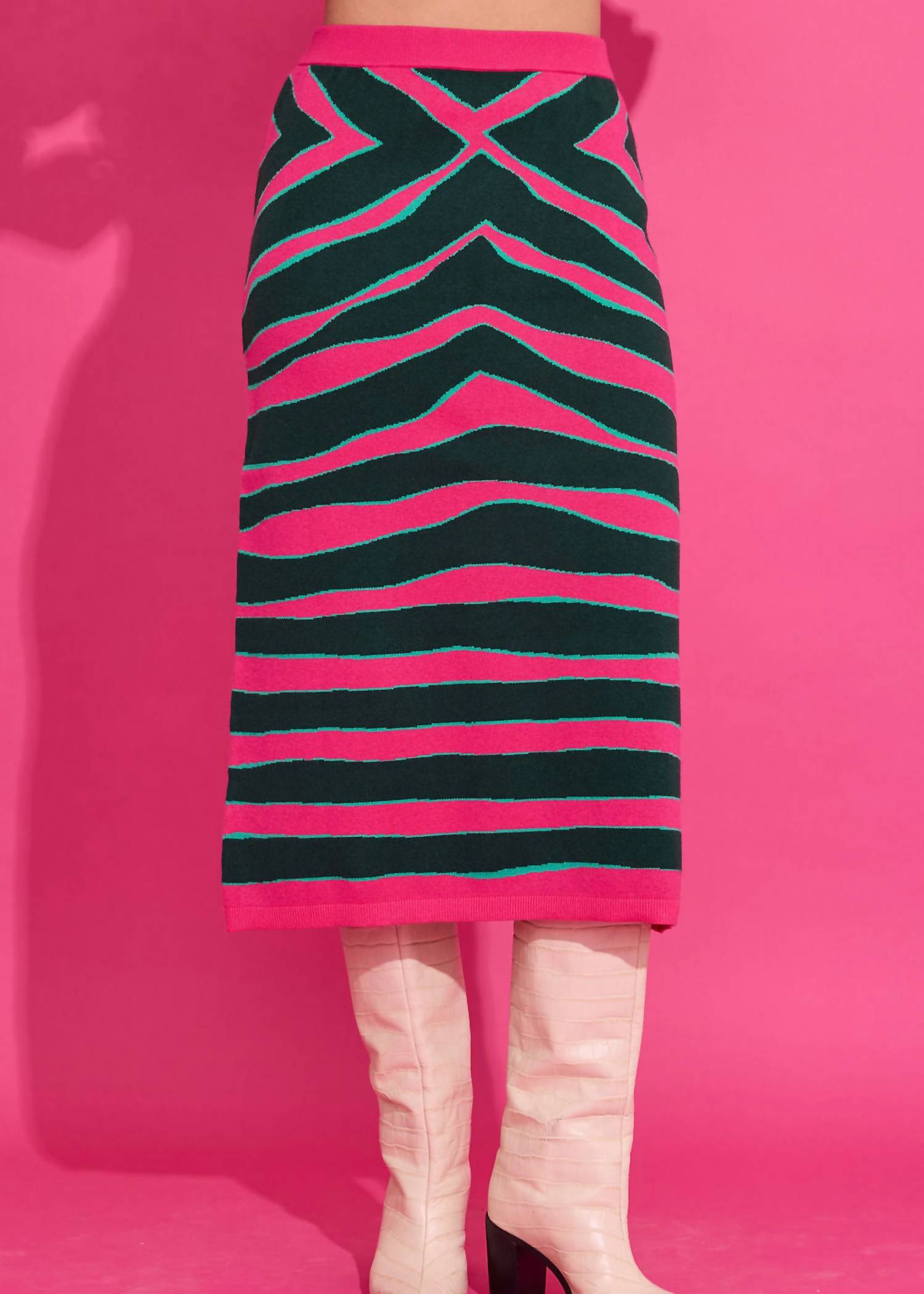 Alden Adair Vivian Midi Skirt in ziggy palm - women's skirt