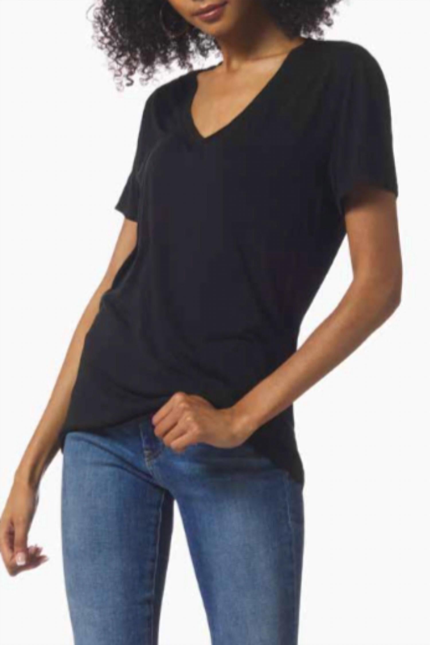 Mila Clothing Ellay Short Sleeve Tee in black - women's t-shirt