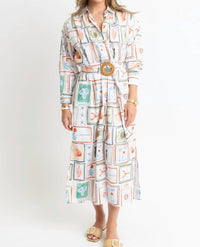 Karlie - Karlie Capri Travel Print Shirt Dress