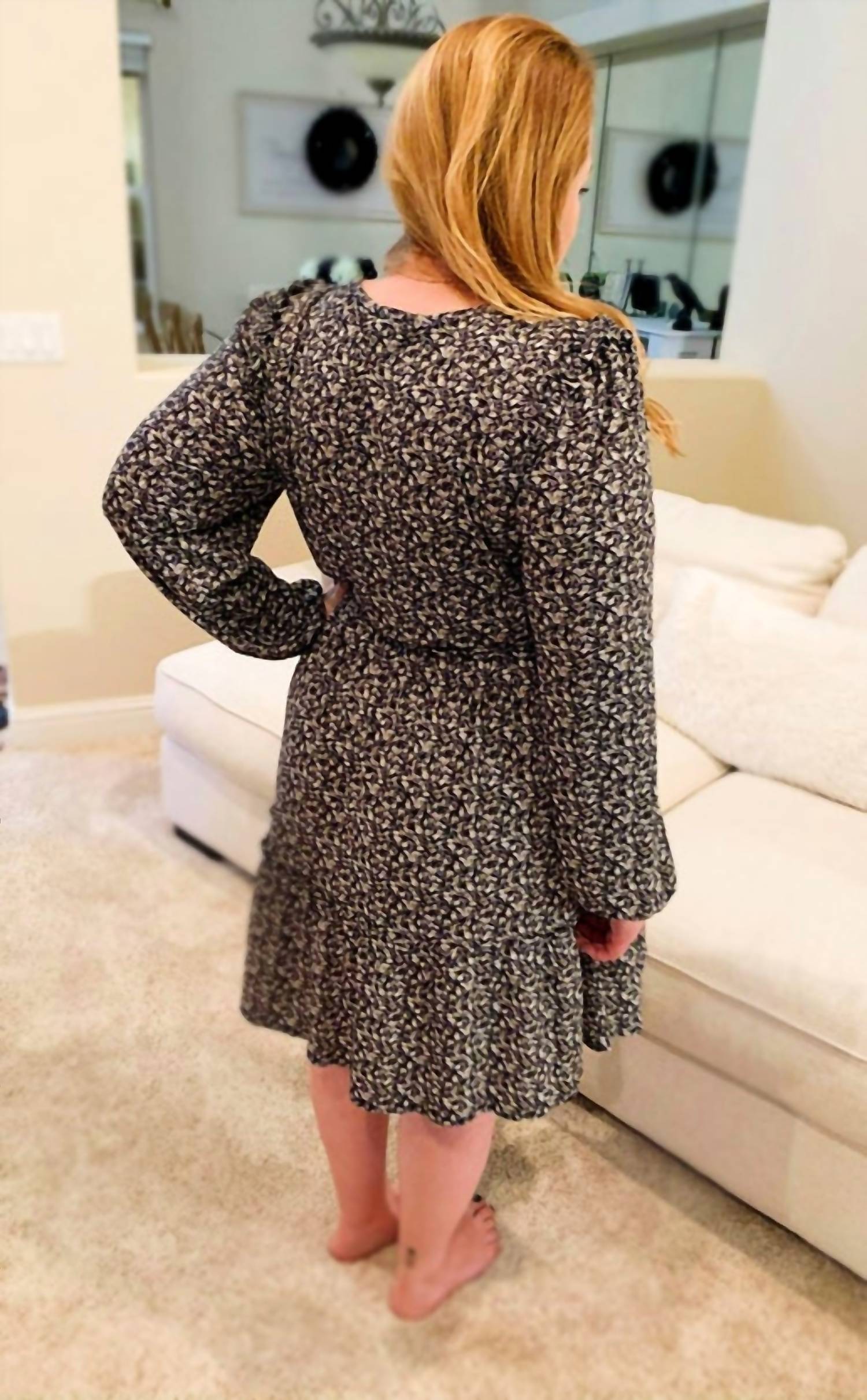 LONG SLEEVE FLORAL DRESS CURVY