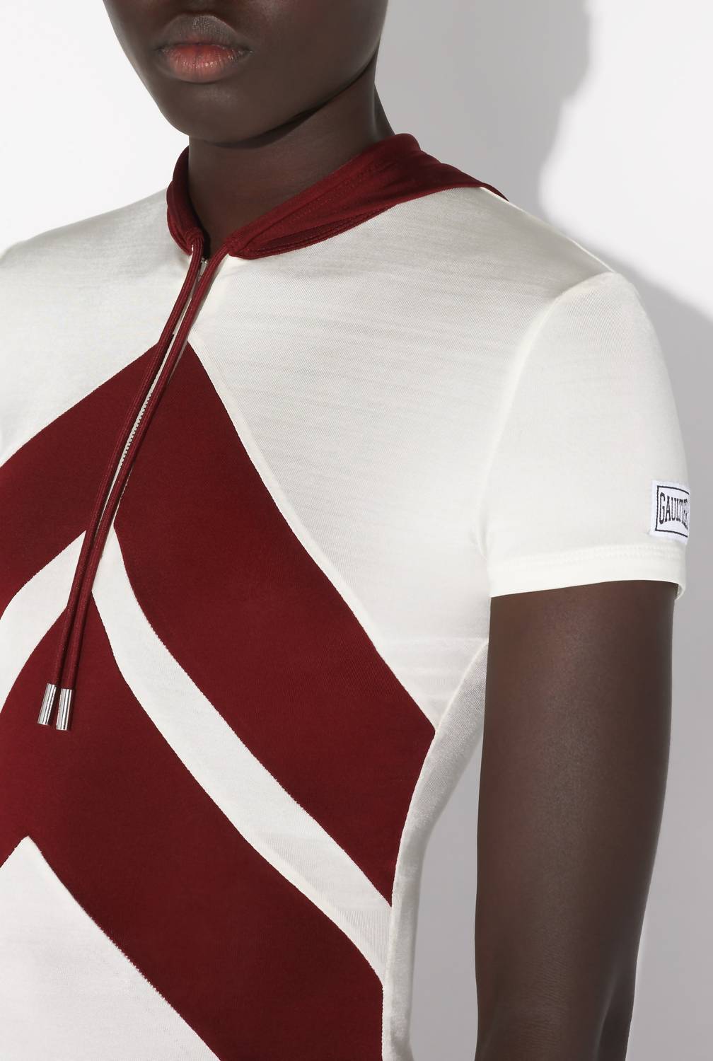 Jean Paul Gaultier - Hooded Chevron Jersey Top