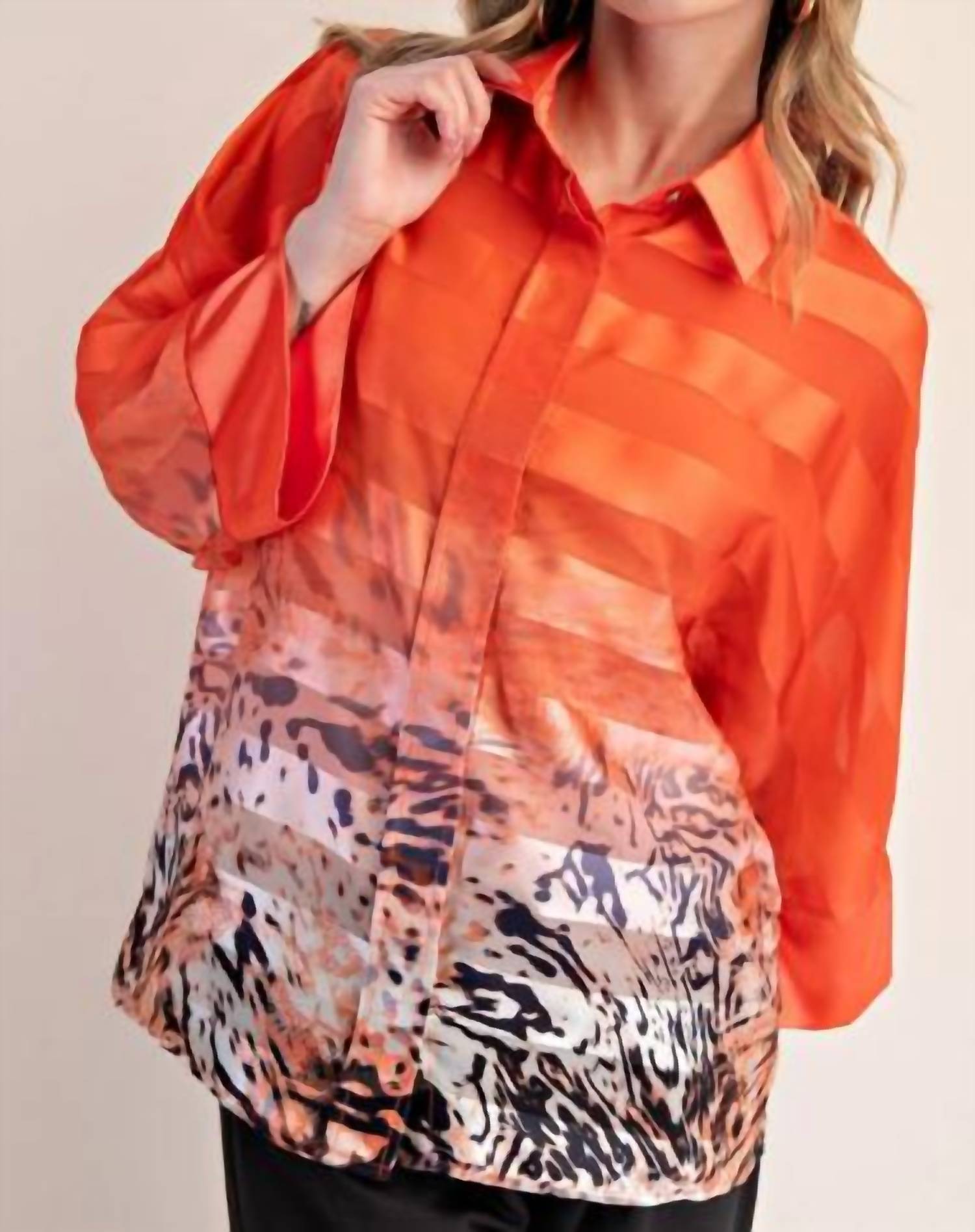 Glam - Tamara Lapel Collar Oversize Top