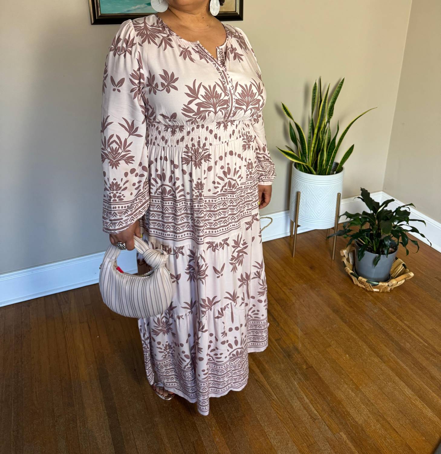 Easel - Bree Maxi Block Print Dress