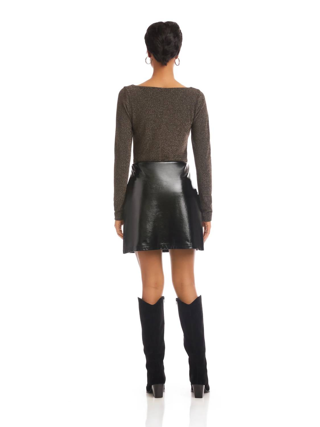 Fifteen Twenty - Britney Patent Faux Leather Mini Skirt