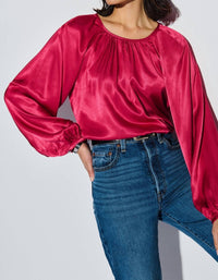 Nation LTD Eveline Raglan Top in raspberry jam - women's blouse - alternate view
